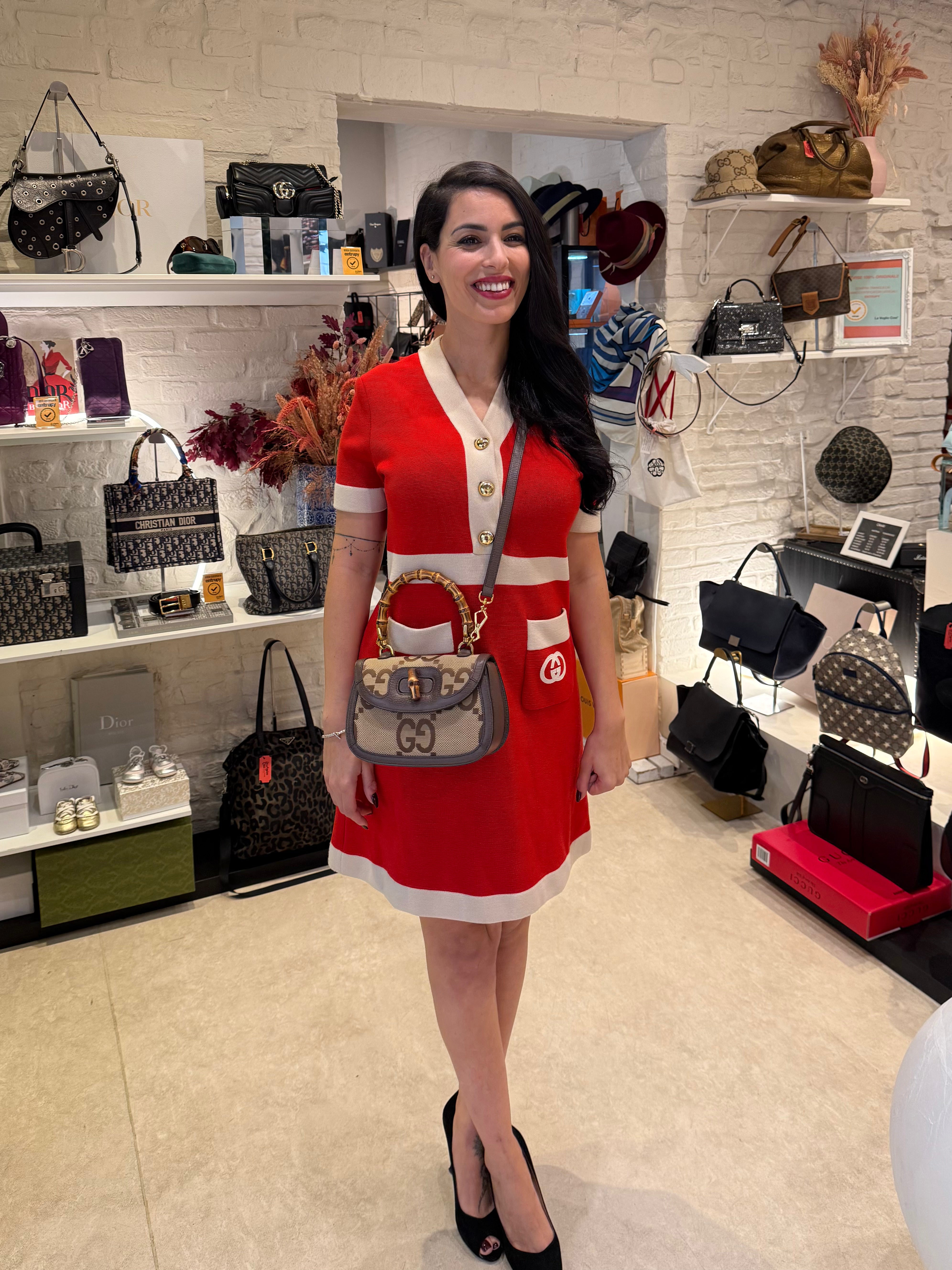 GUCCI - BAMBOO 1947 GG Canvas Jumbo