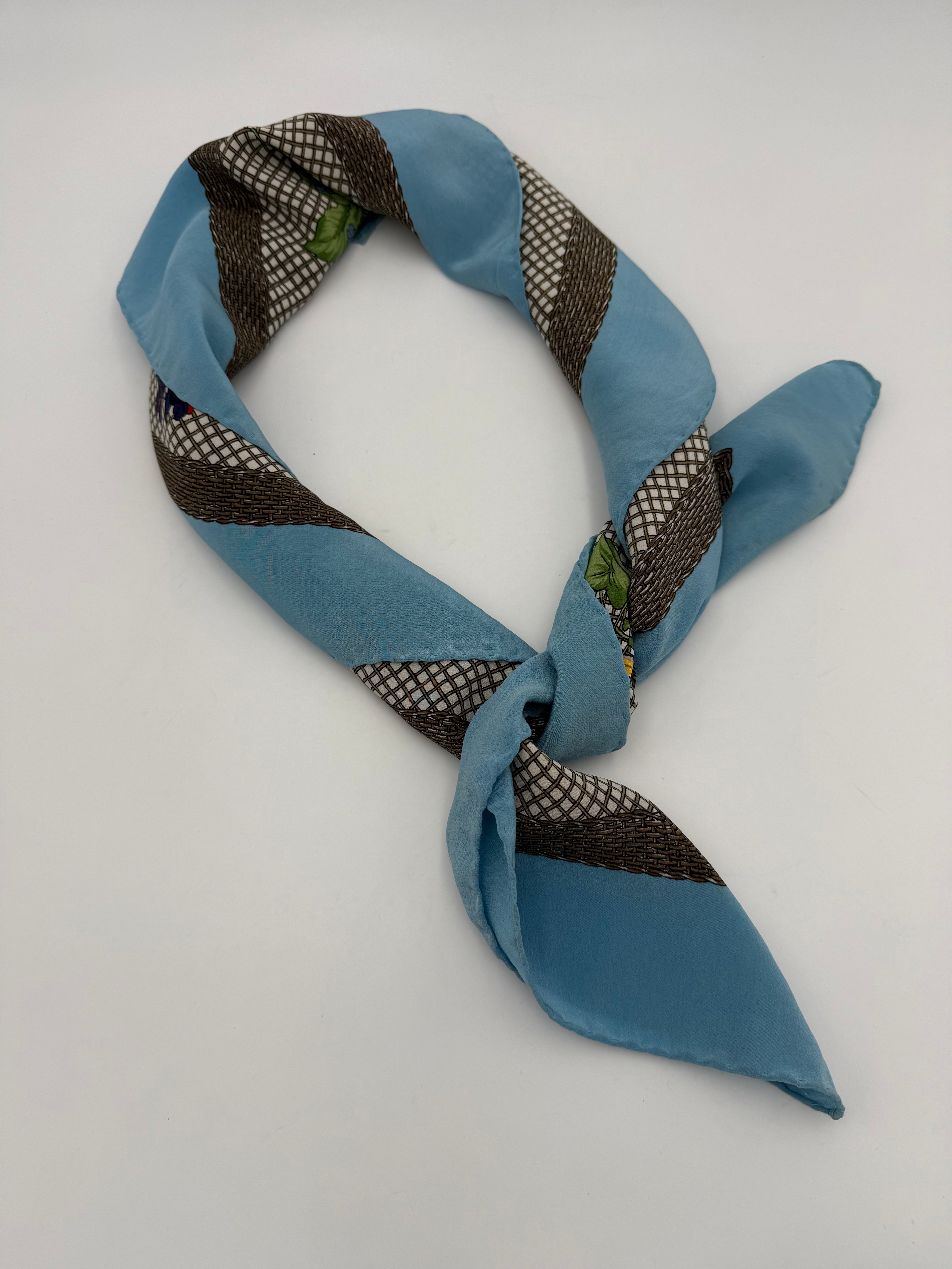 GUCCI - Foulard FLORA Vintage Azzurro