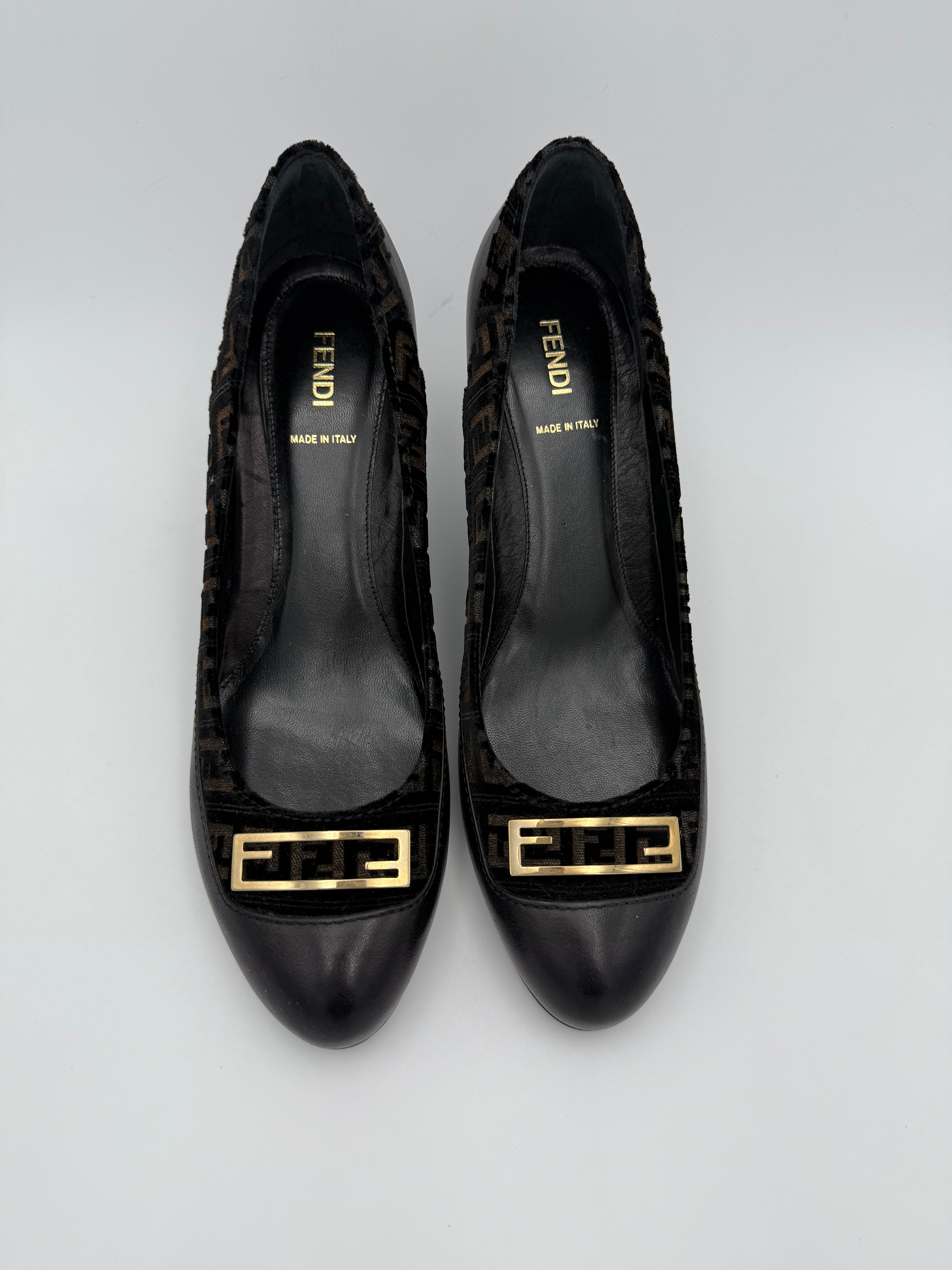 FENDI - Decollete FF Pelle/Velluto tg. 40