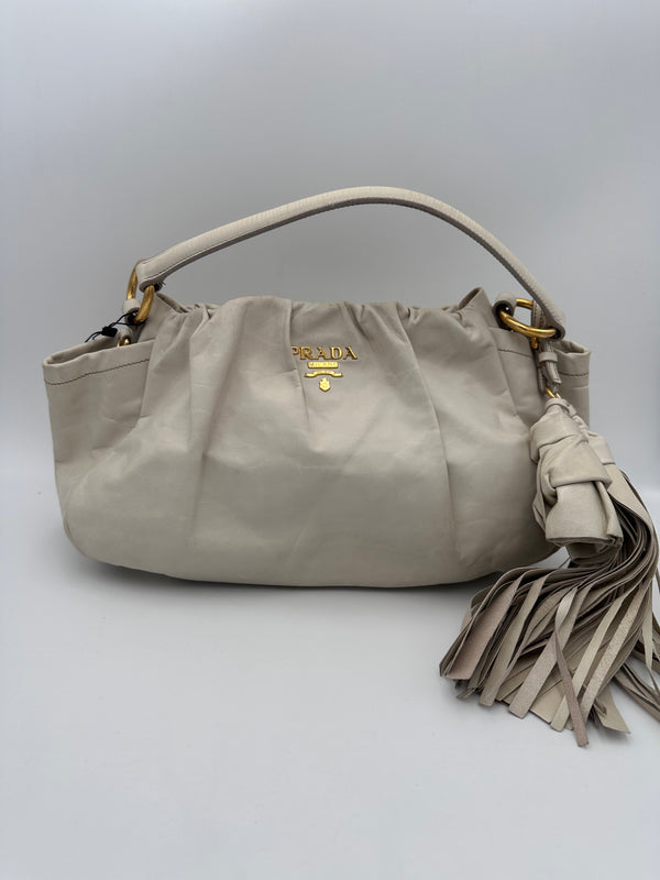 PRADA - SHOULDER Pelle bianca con pendagli