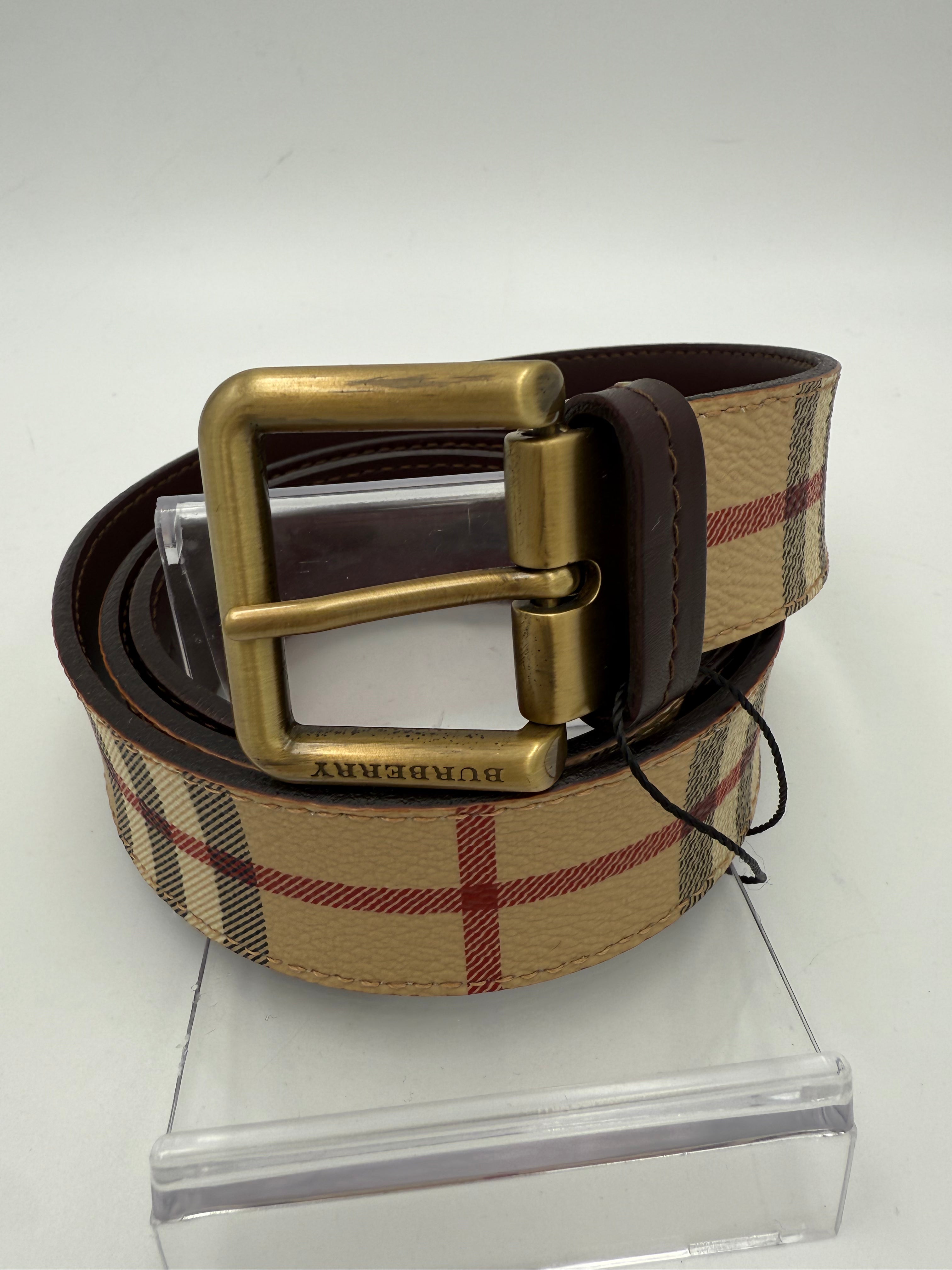 BURBERRY - Cintura tg. 100 CHESS Reversibile