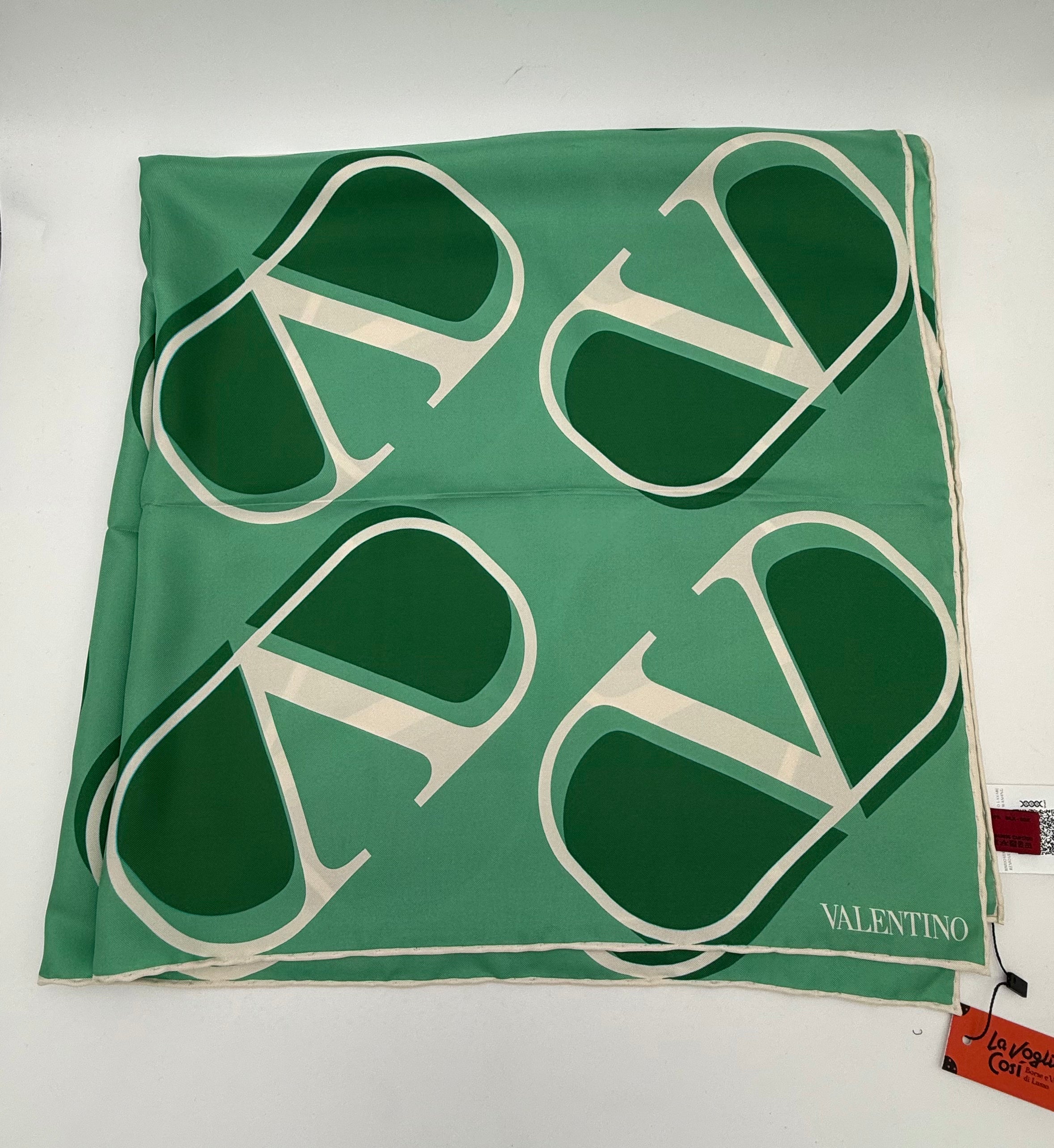 VALENTINO GARAVANI - Foulard VLOGO acquamarina