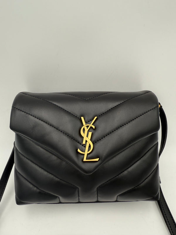 SAINT LAURENT - LOU LOU Medium in Suede and Shearling leather
