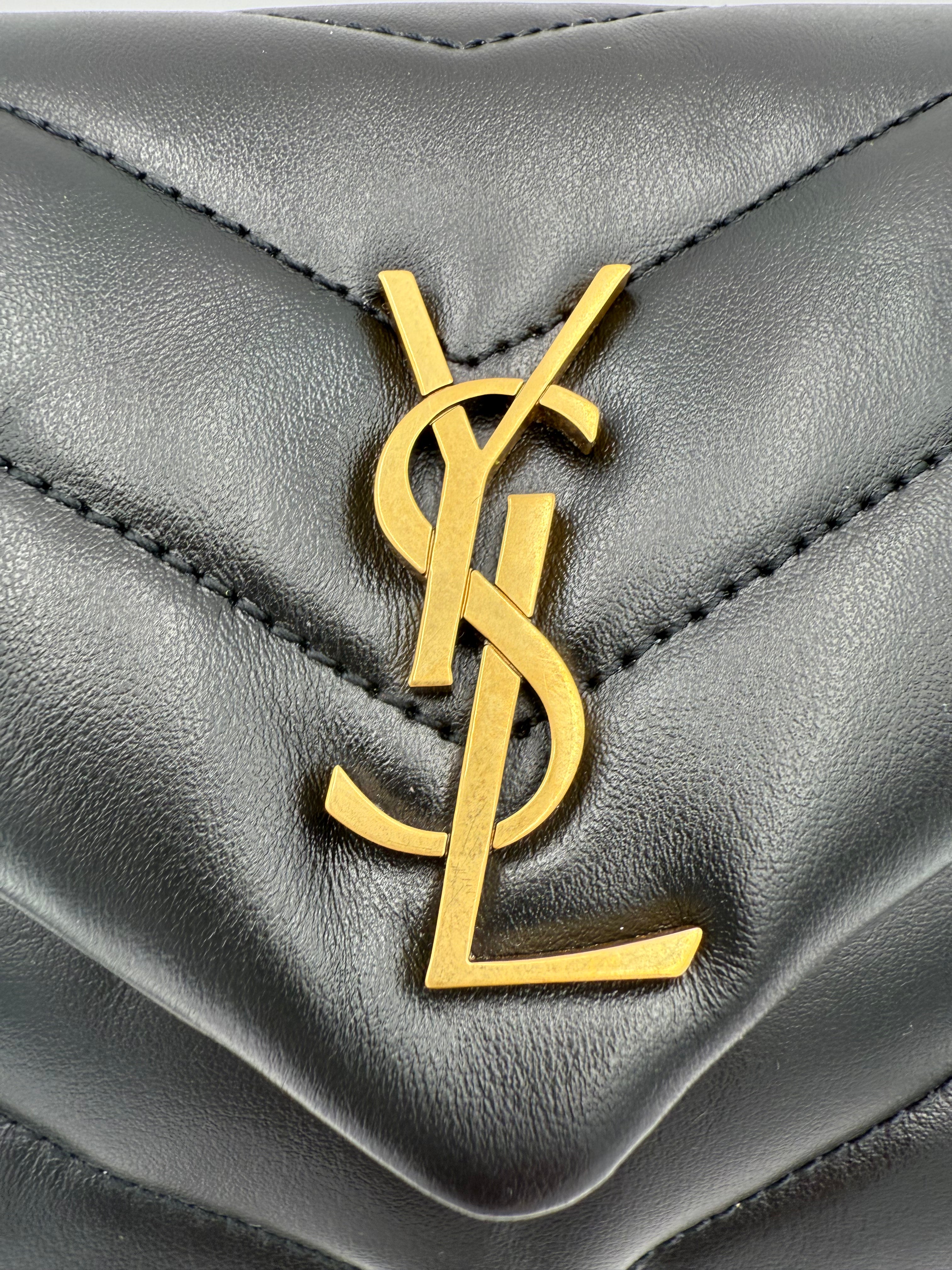 SAINT LAURENT - LOU LOU Medium in Suede and Shearling leather