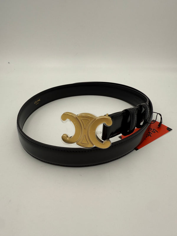 CELINE - TRIOMPHE belt size 75 black leather