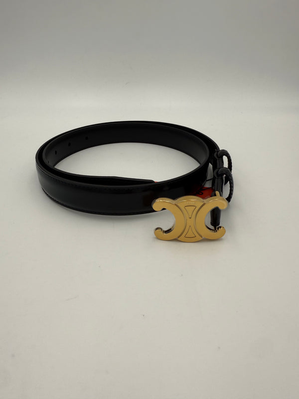 CELINE - TRIOMPHE belt size 75 black leather