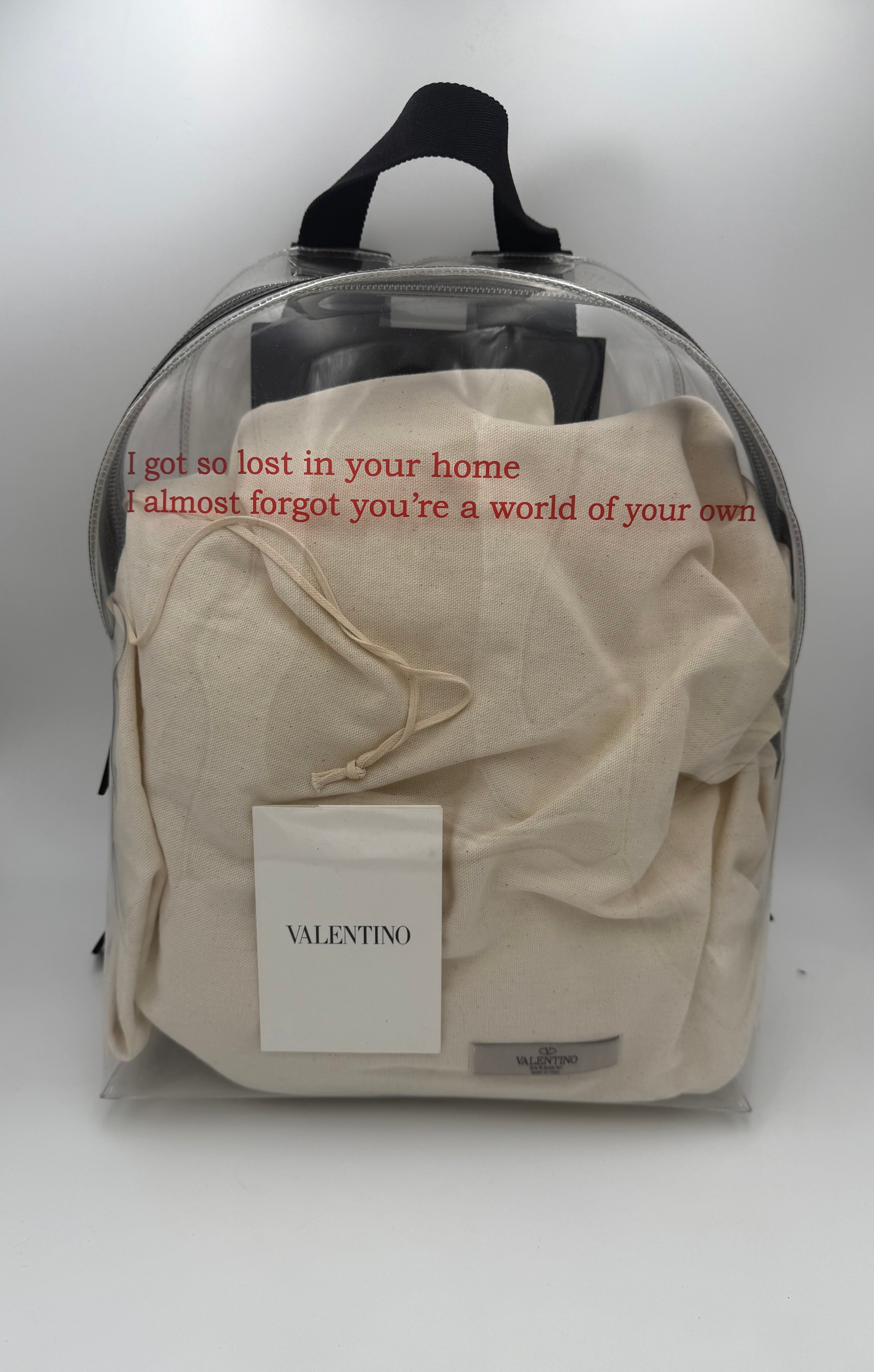 VALENTINO GARAVANI - Zaino pelle e plastica trasparente