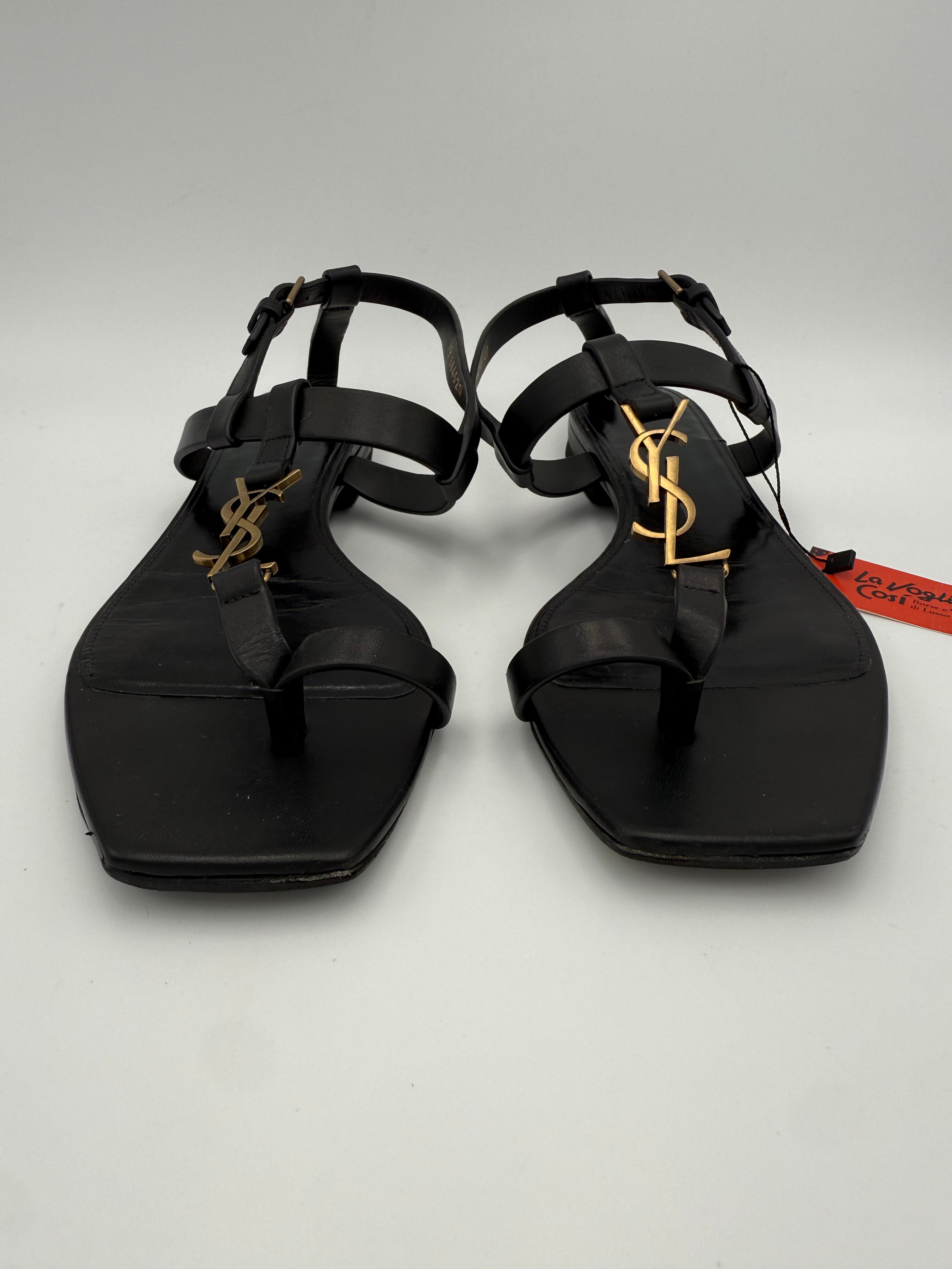 SAINT LAURENT - Sandali CASSANDRE vitello tg. 40