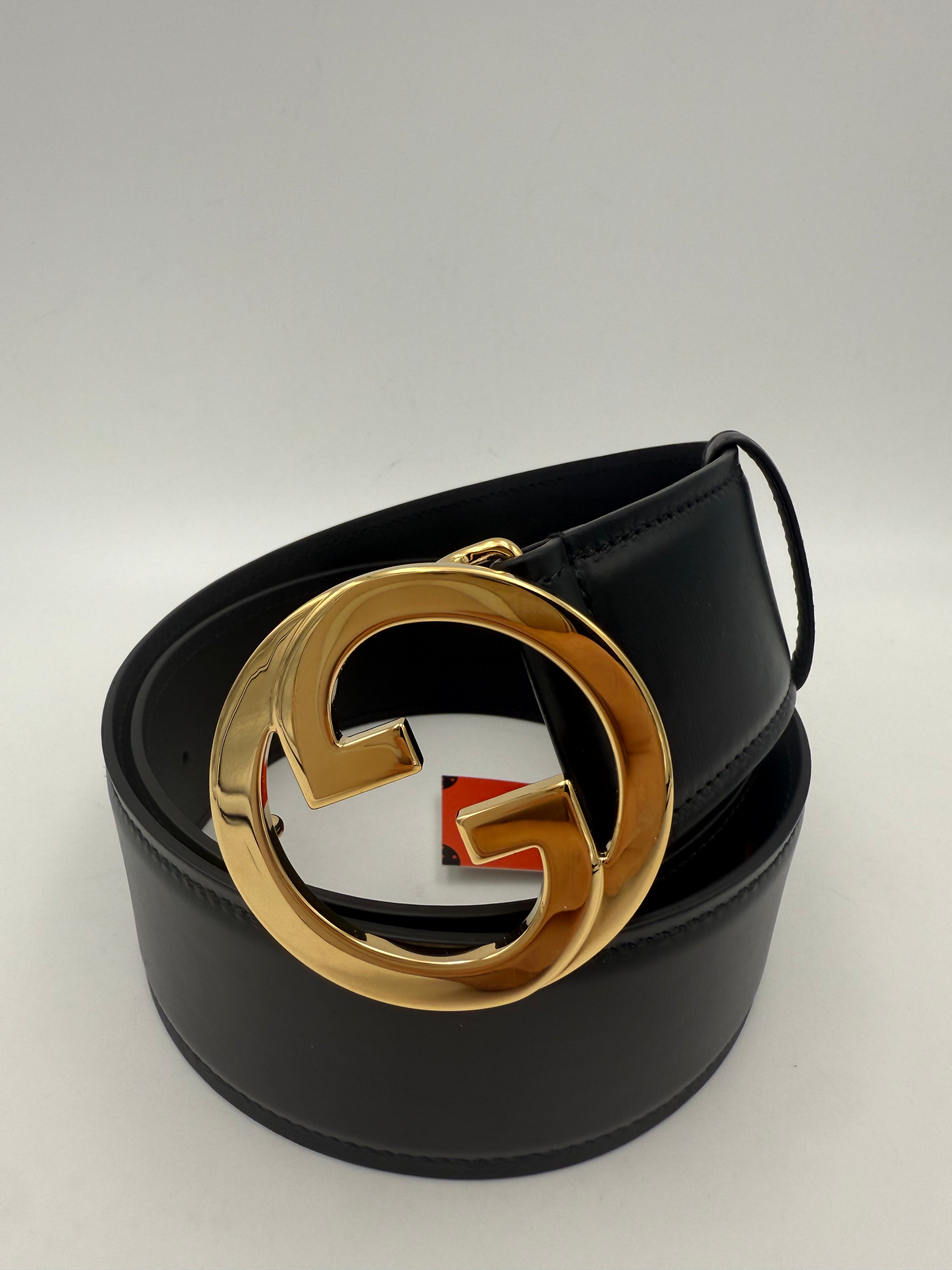 GUCCI - Cintura nera Fibbia GG BLONDIE Tg. 80