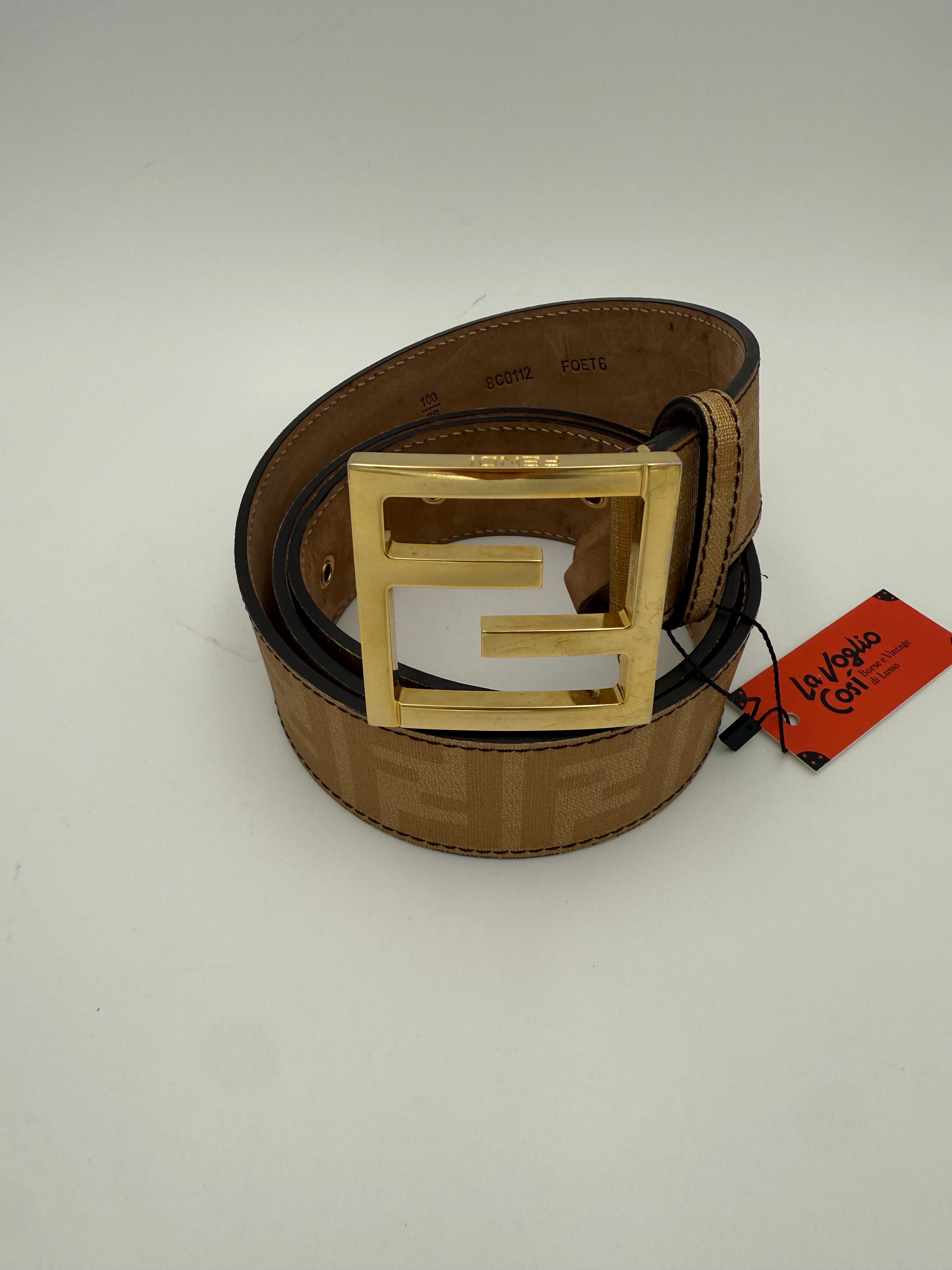 FENDI - Cintura FF beige