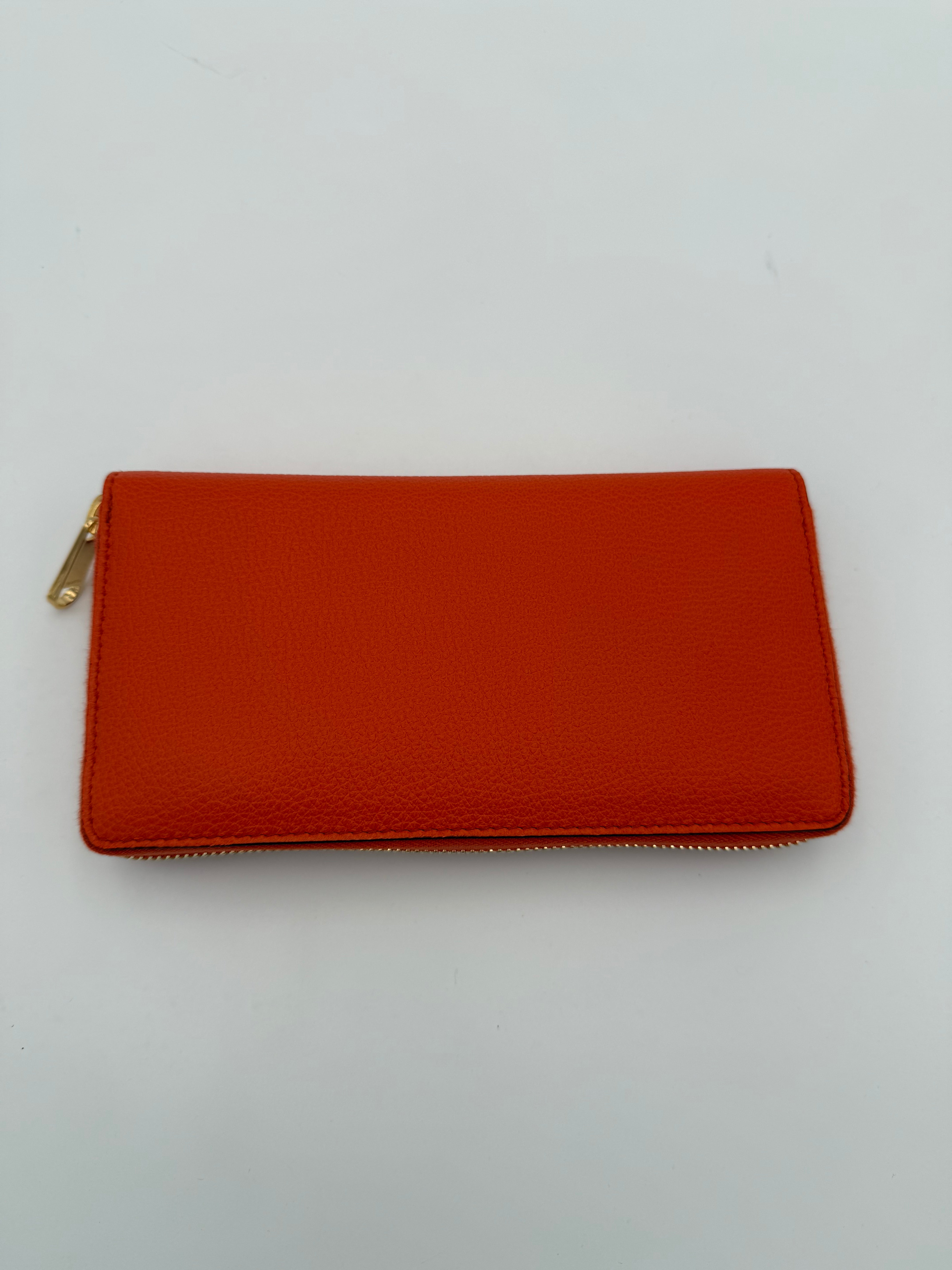 GUCCI - Portafoglio zip arancione logo frontale