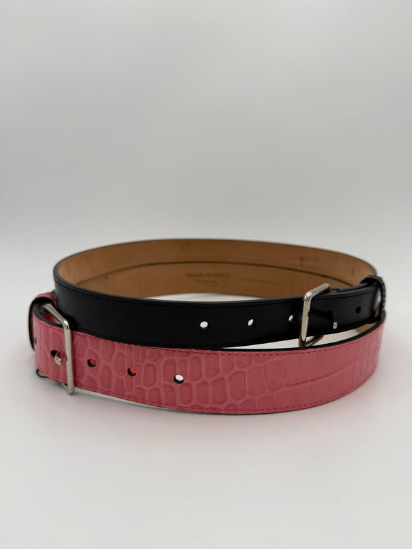 ALEXANDER MCQUEEN - DOUBLE Belt size 70 Pink/Black