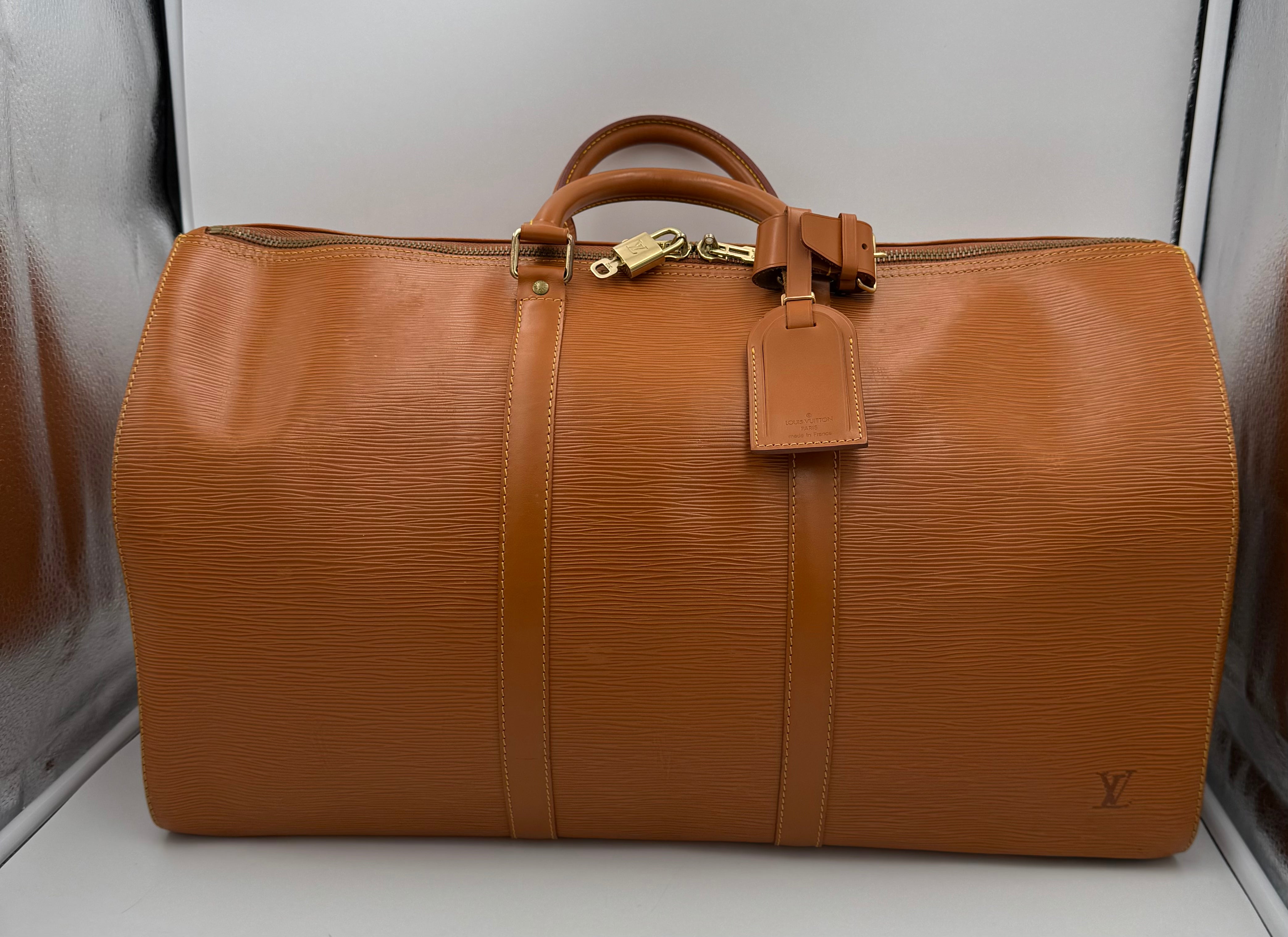 LOUIS VUITTON - KEEPALL 50 in pelle EPI Marrone