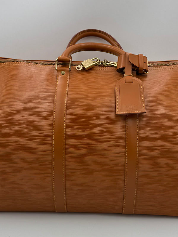 LOUIS VUITTON - KEEPALL 50 in pelle EPI Marrone