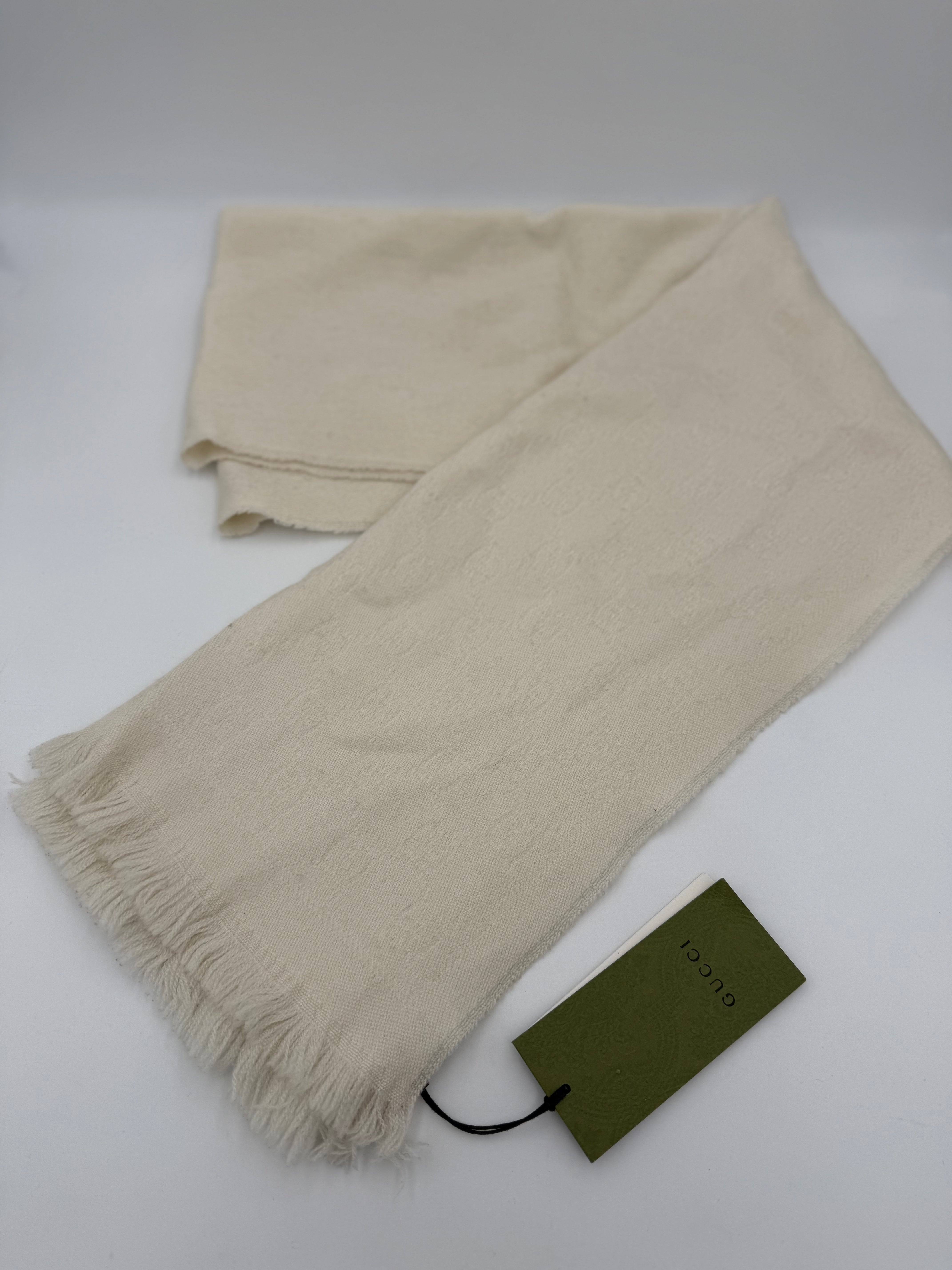 GUCCI - Sciarpa GG Lana Bianco Avorio