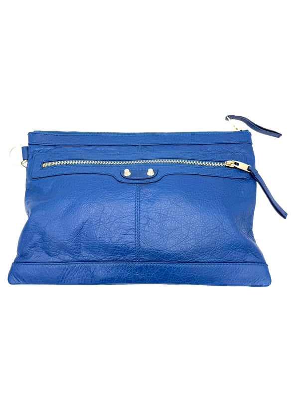 BALENCIAGA - LE CAGOLE Pouch Bag in blue