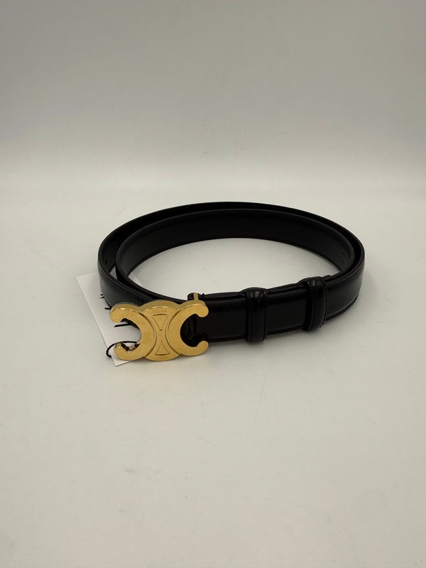CELINE - TRIOMPHE belt size 75 black leather