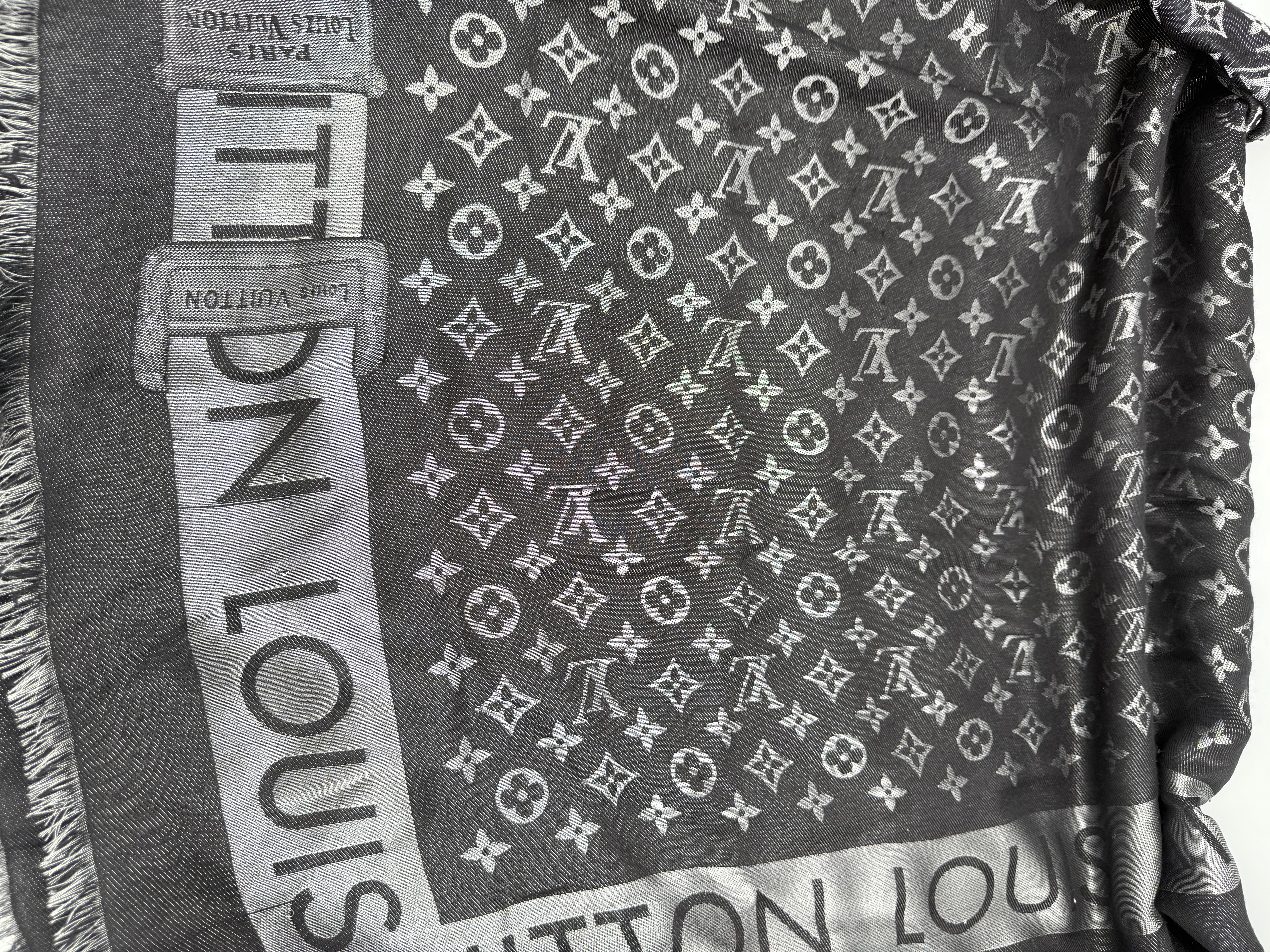 LOUIS VUITTON - Scialle Shine Nero Argento