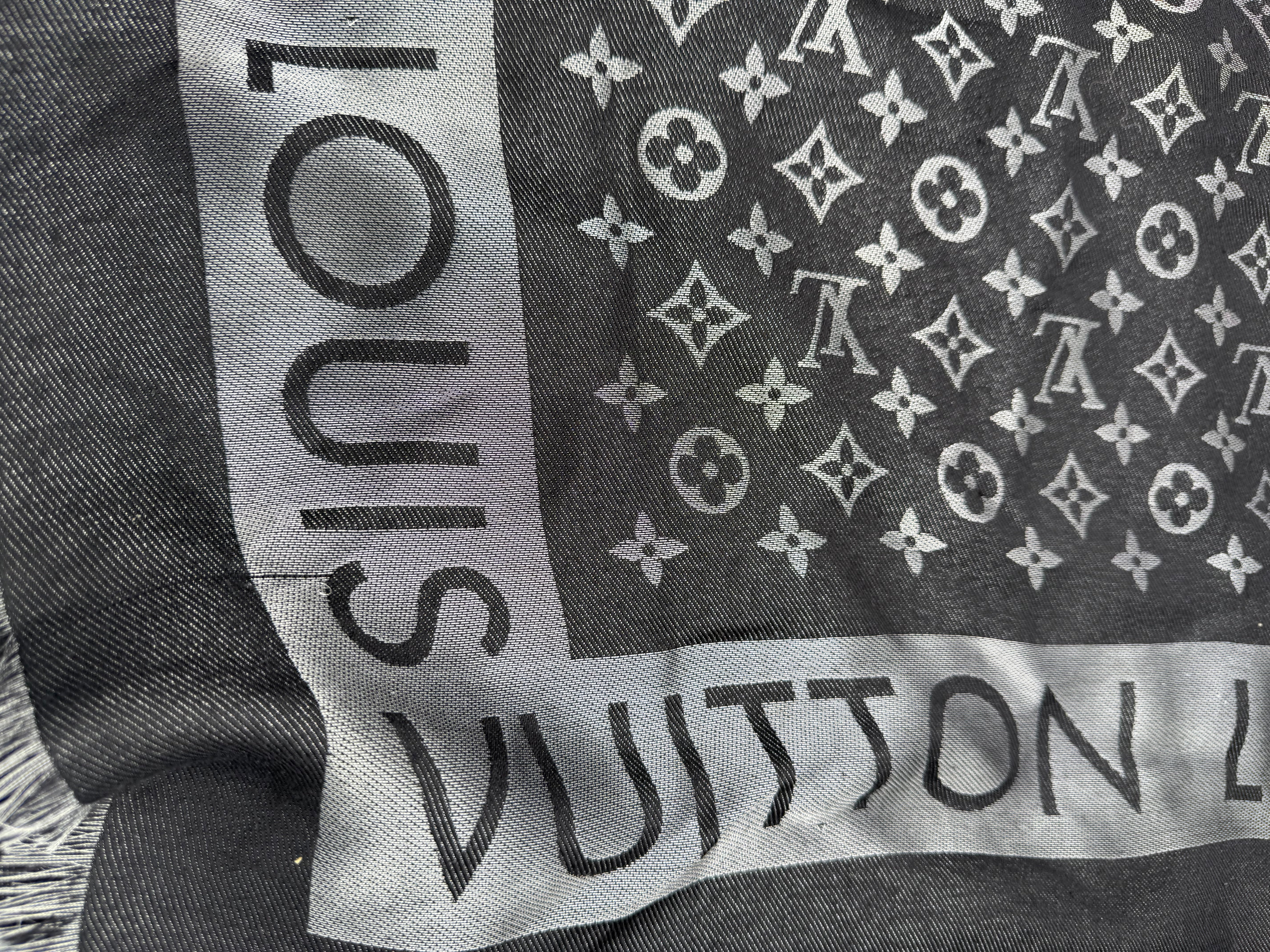 LOUIS VUITTON - Scialle Shine Nero Argento