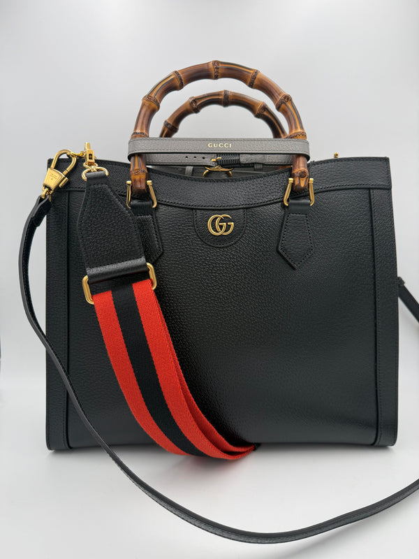 GUCCI - DIANA GM in pelle nera - Doppia tracolla