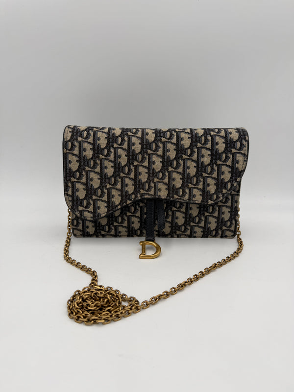 DIOR - SADDLE Pochette con catena oblique