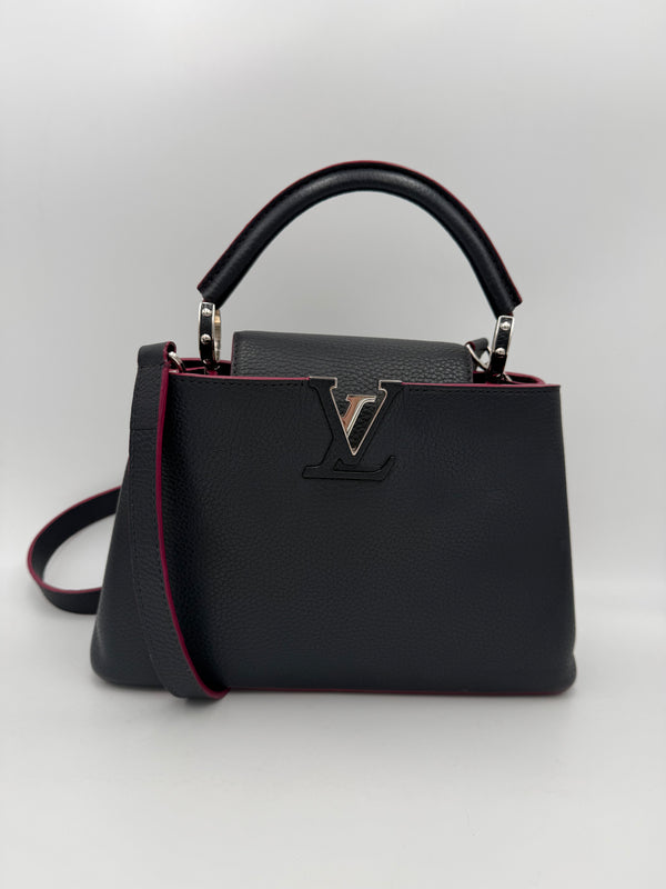 LOUIS VUITTON - LA CAPUCINES BB Blu notte profili rosa