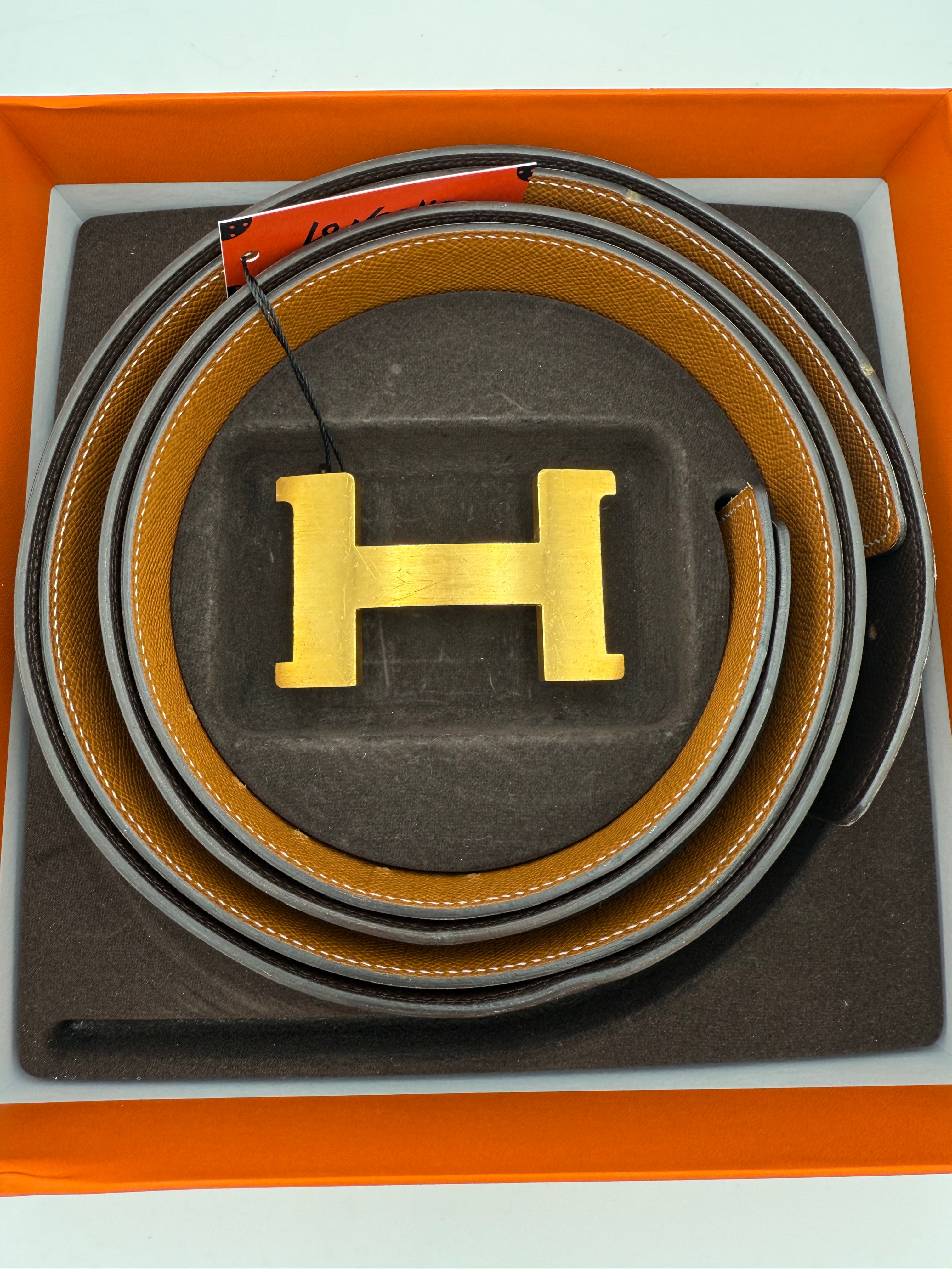 HERMES - Cintura reversibile doppia con Fibbia H