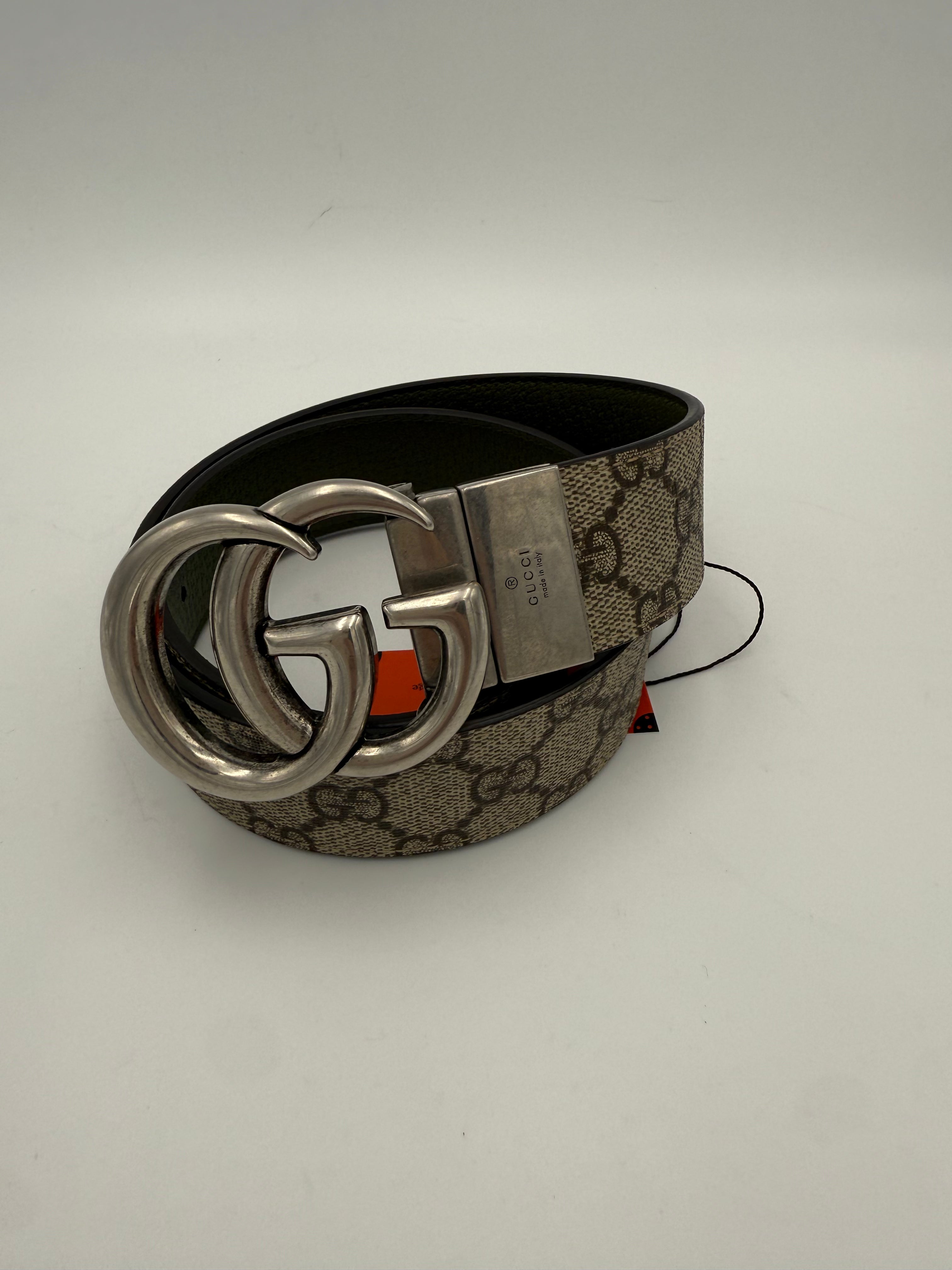 GUCCI - Cintura reversibile GG Supreme - Verde