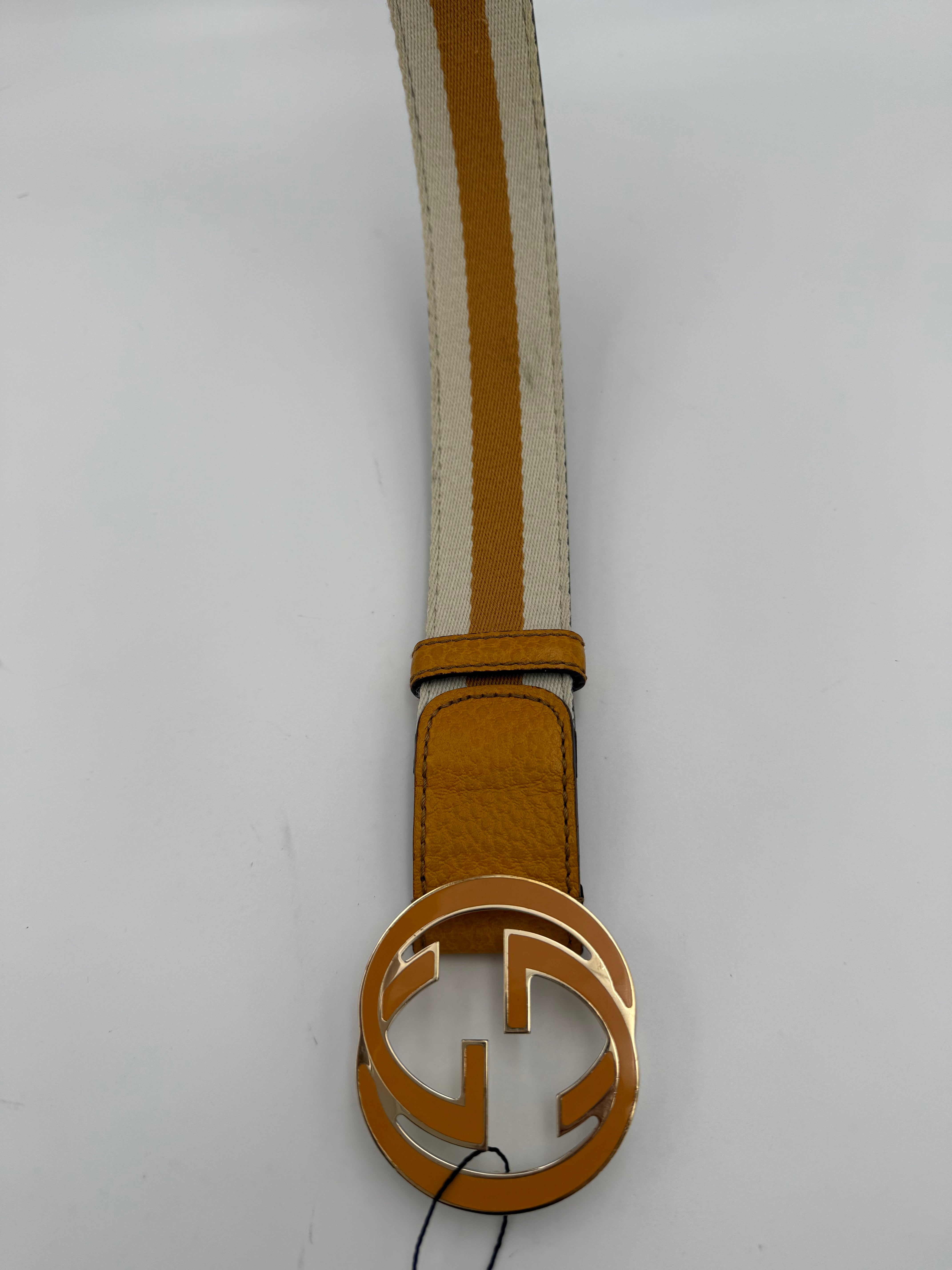 GUCCI - Cintura Fibbia GG Interlocking Gialla